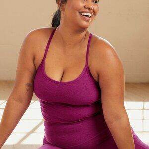 NWOT Beyond Yoga Spacedye Slim Racerback Cropped Tank - Size S - Magenta Heather